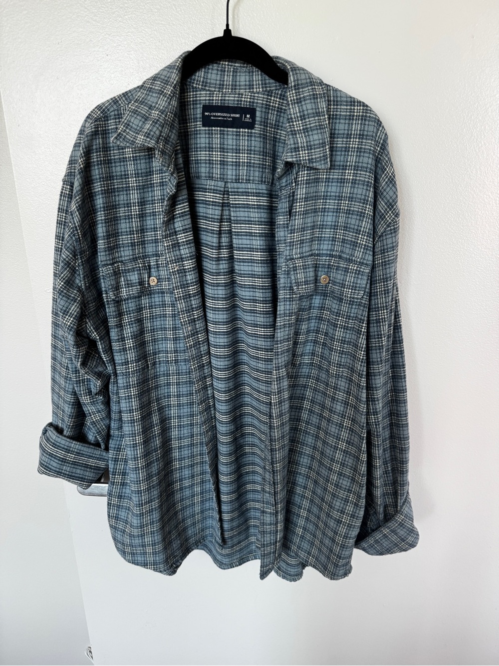 Abercrombie & Fitch Blue Plaid Lightweight Shirt Jacket
